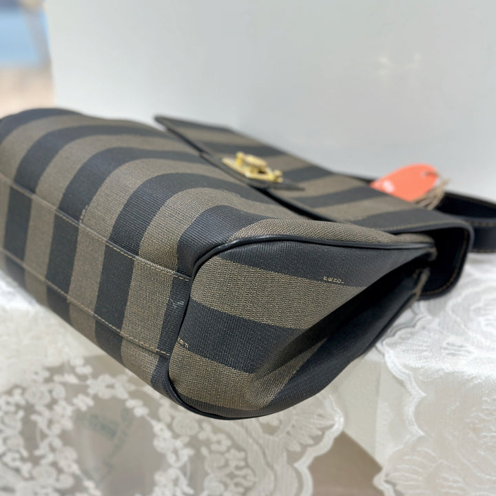 Fendi Pequin PVC Leather 2 Way Bag