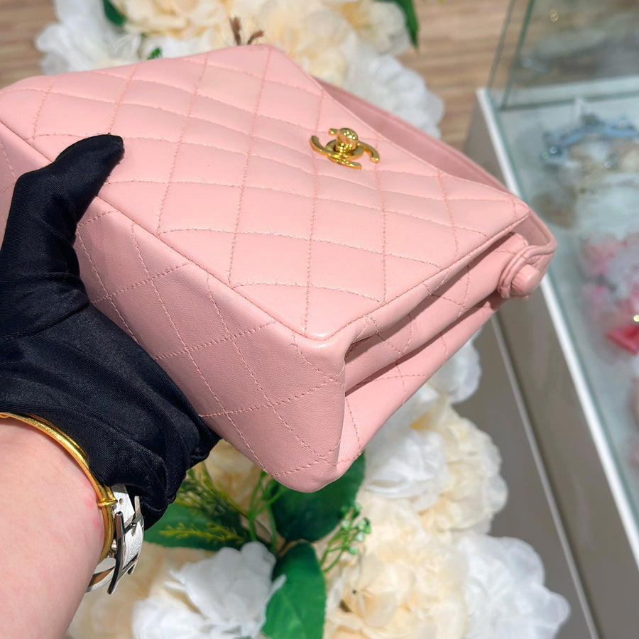 Chanel vintage lambskin gemini kelly bag