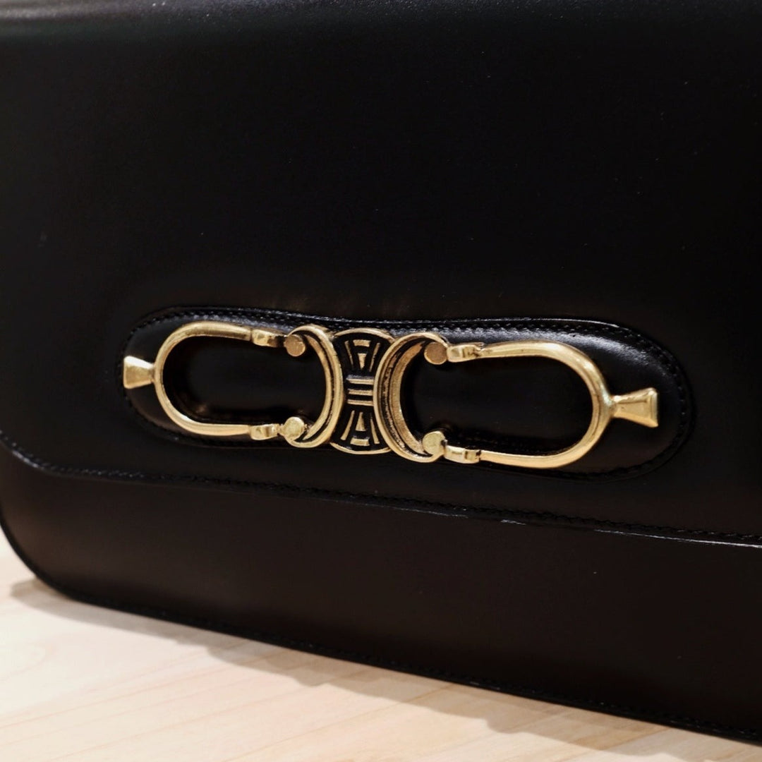Celine vintage medium triomphe box shoulder bag