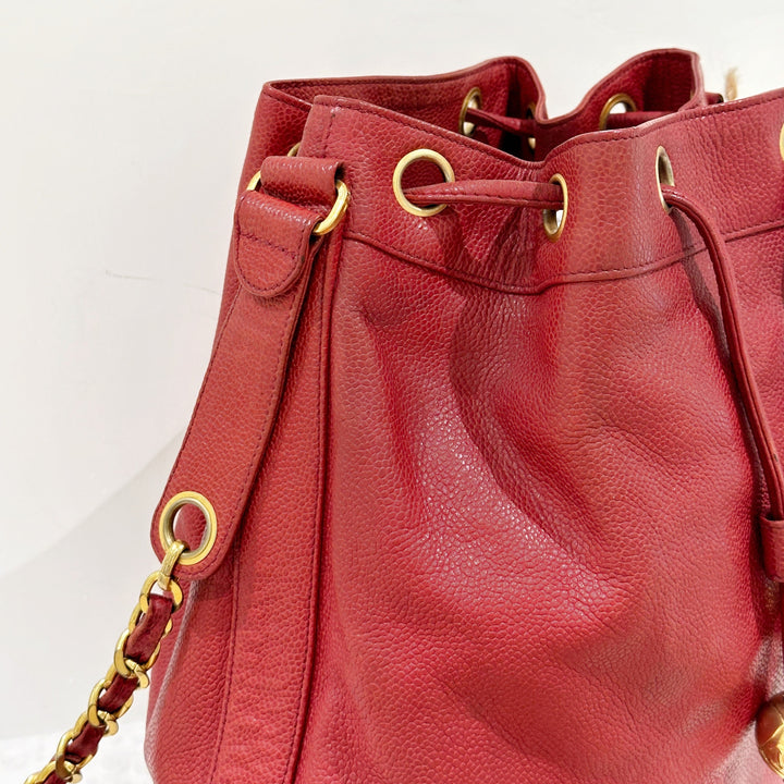 Chanel vintage triple CC leather bucket bag