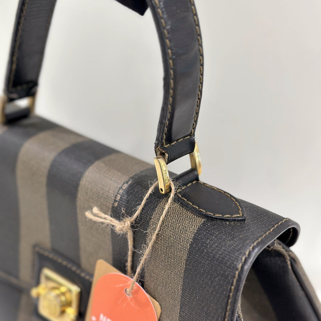 Fendi Pequin PVC Leather 2 Way Bag
