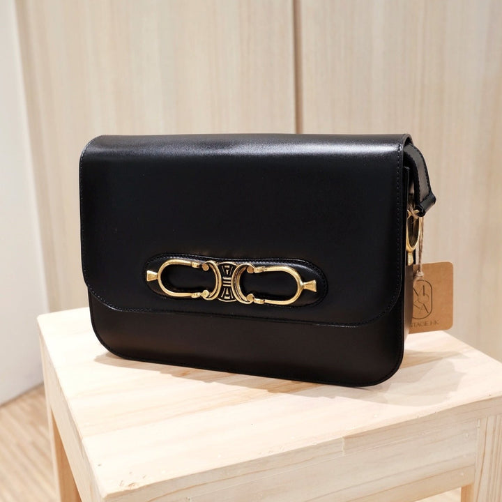 Celine vintage medium triomphe box shoulder bag