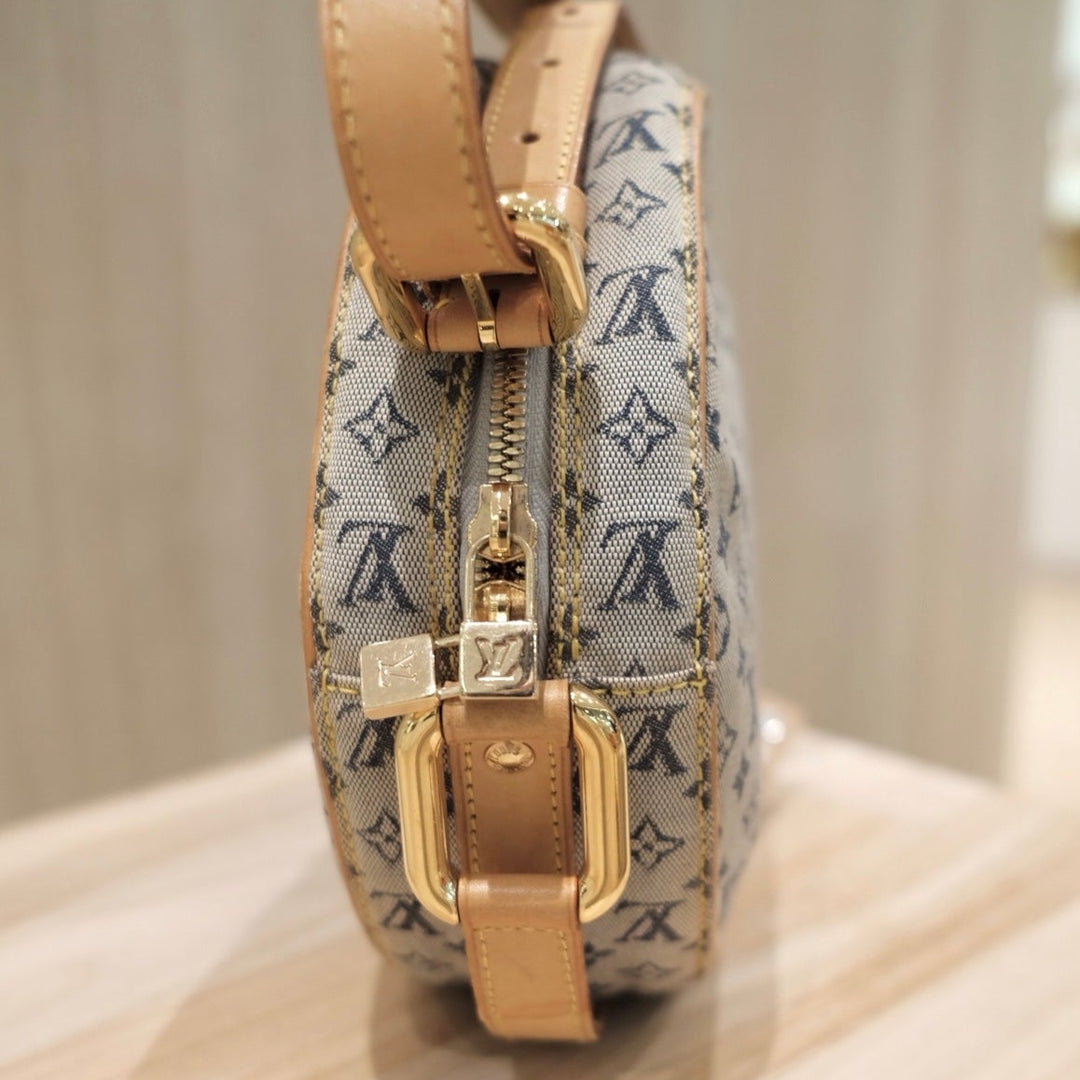 Lv denim round shoulder bag