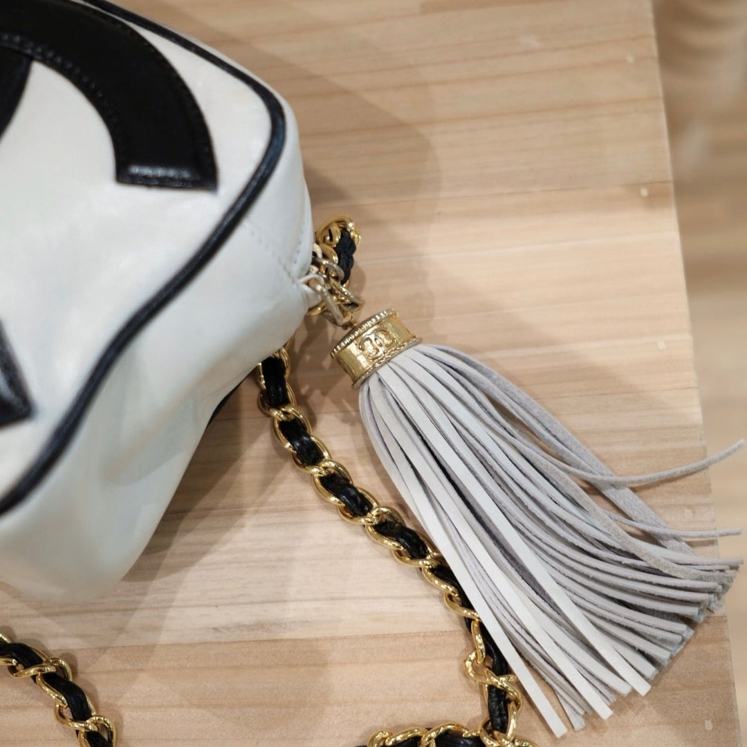 Chanel vintage CC camera crossbody bag with tassel