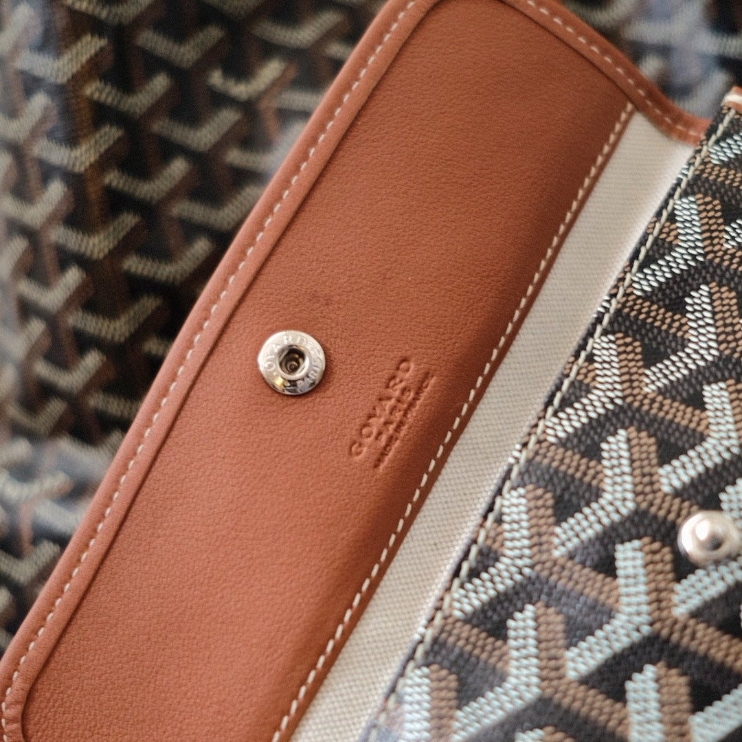 Goyard saint louis GM brown x black with pouch tote bag