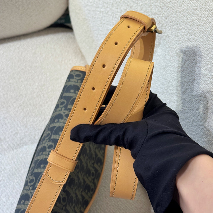 Christian Dior Vintage Trotter Canvas Flap Crossbody Messenger Bag