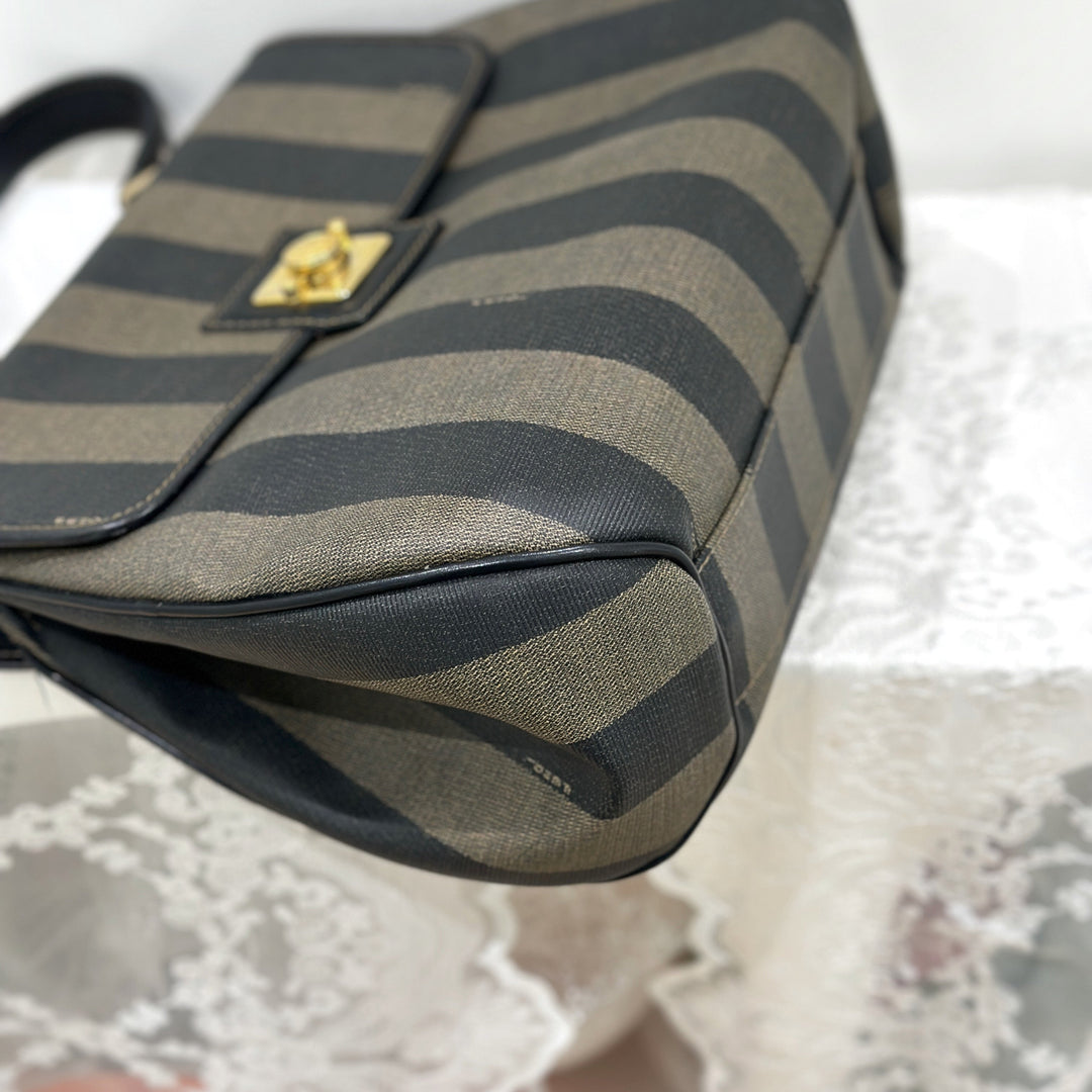 Fendi Pequin PVC Leather 2 Way Bag