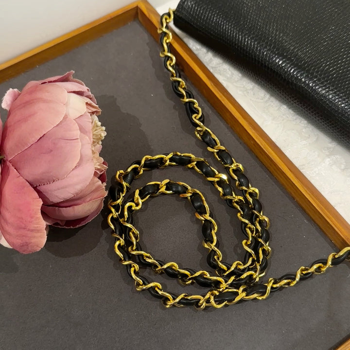 Chanel vintage lizard skin chain bag