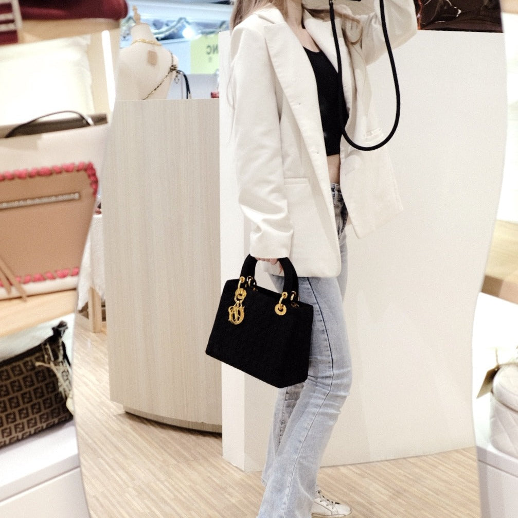 Lady dior vintage nylon handbag