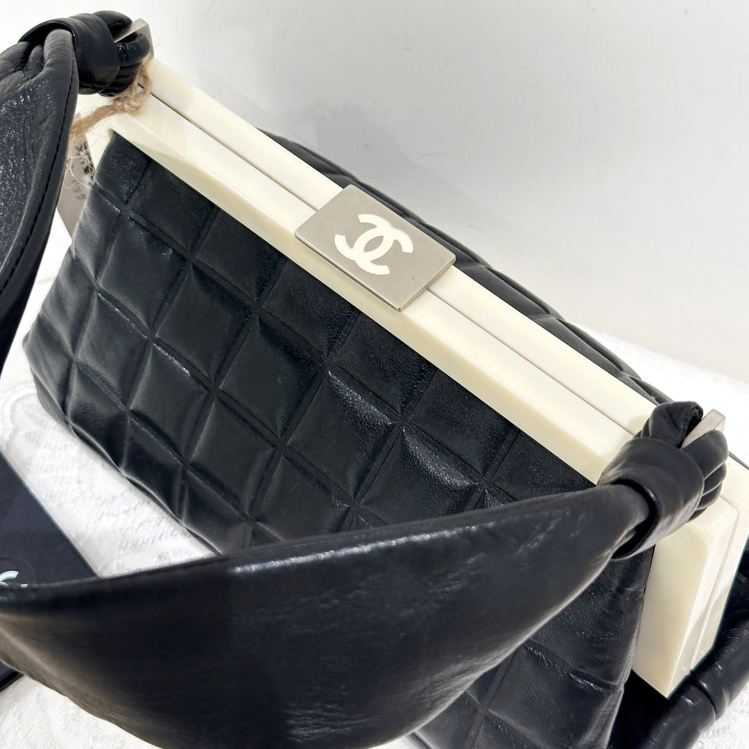 Chanel vintage CC mask plate metal clasp top bag