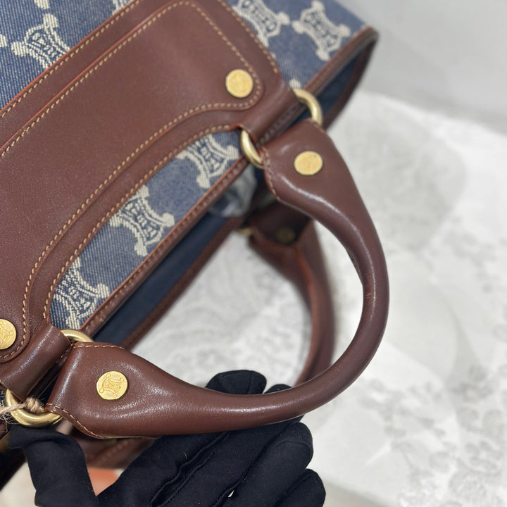 Celine vintage denim macadam boogie handbag