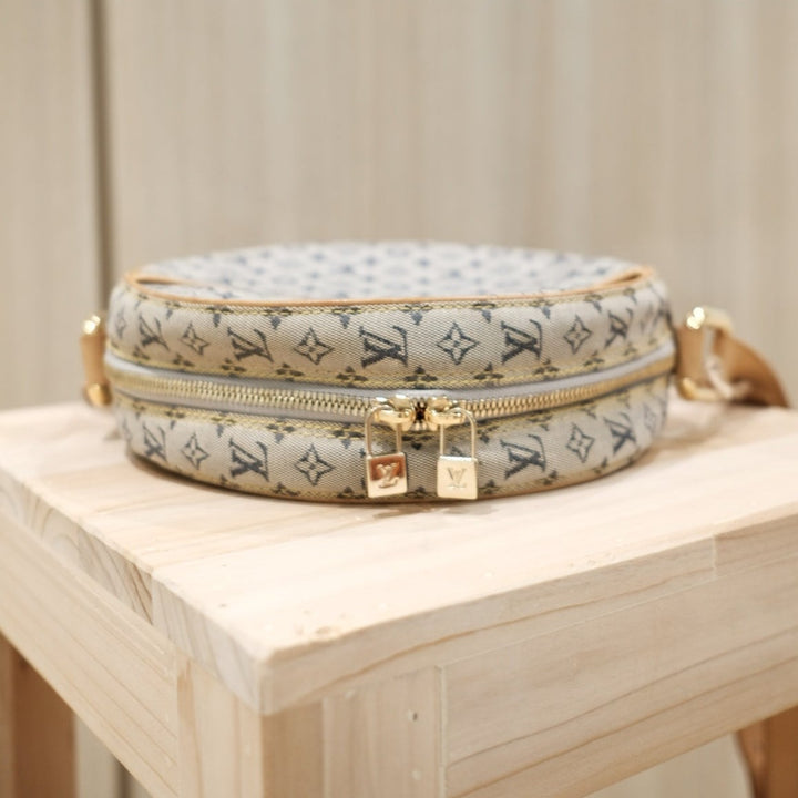 Lv denim round shoulder bag