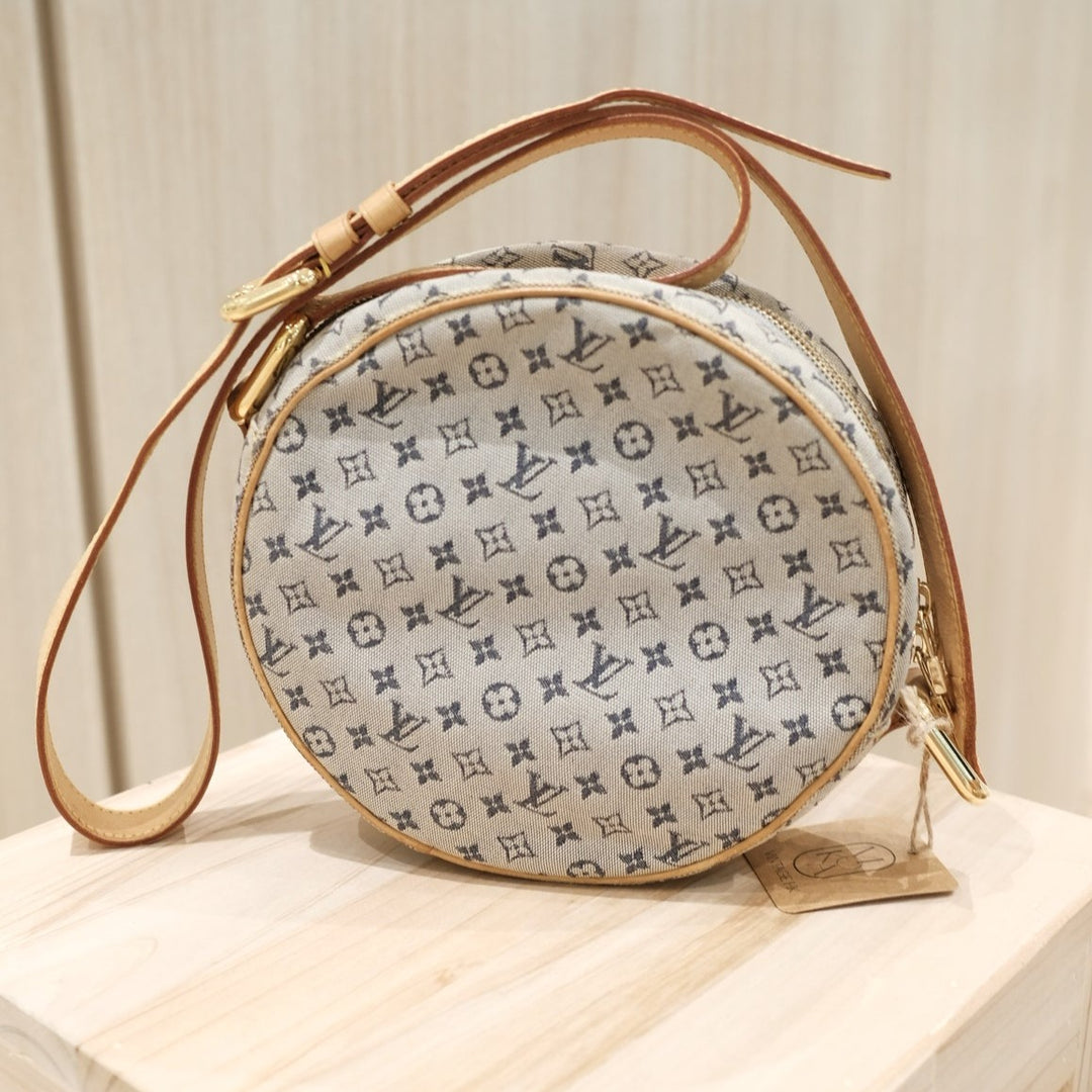 Lv denim round shoulder bag