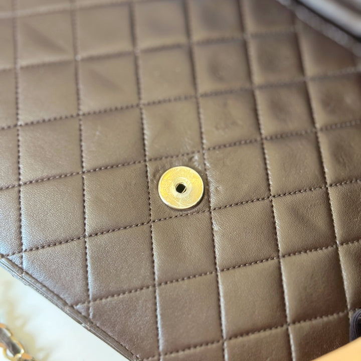 Chanel vintage woc flap chain bag （brown）