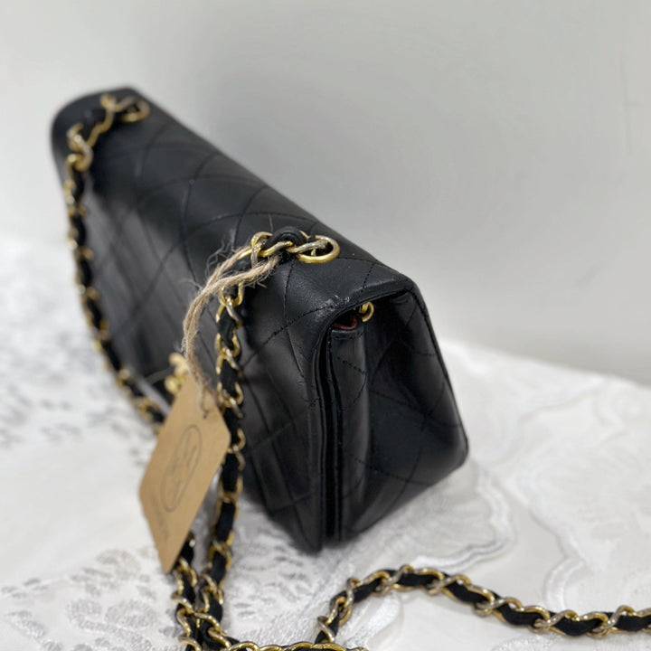 Chanel vintage lambskin quilted full flap bag