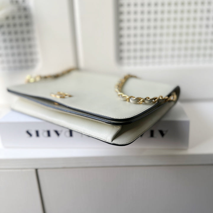 Chanel vintage box leather flap chain bag