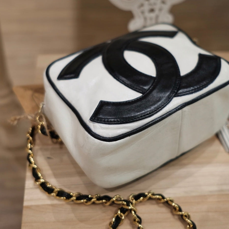 Chanel vintage CC camera crossbody bag with tassel