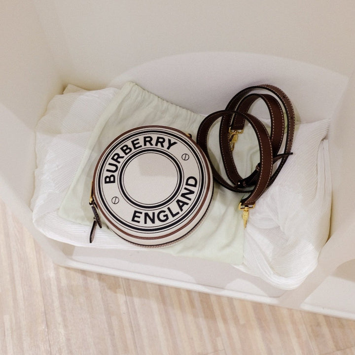 Burberry logo graphic canvas and leather louise bag