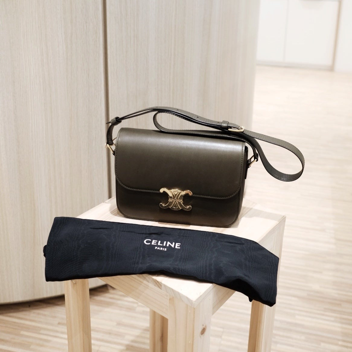 Celine triomphe medium shoulder bag – Moka Vintage HK