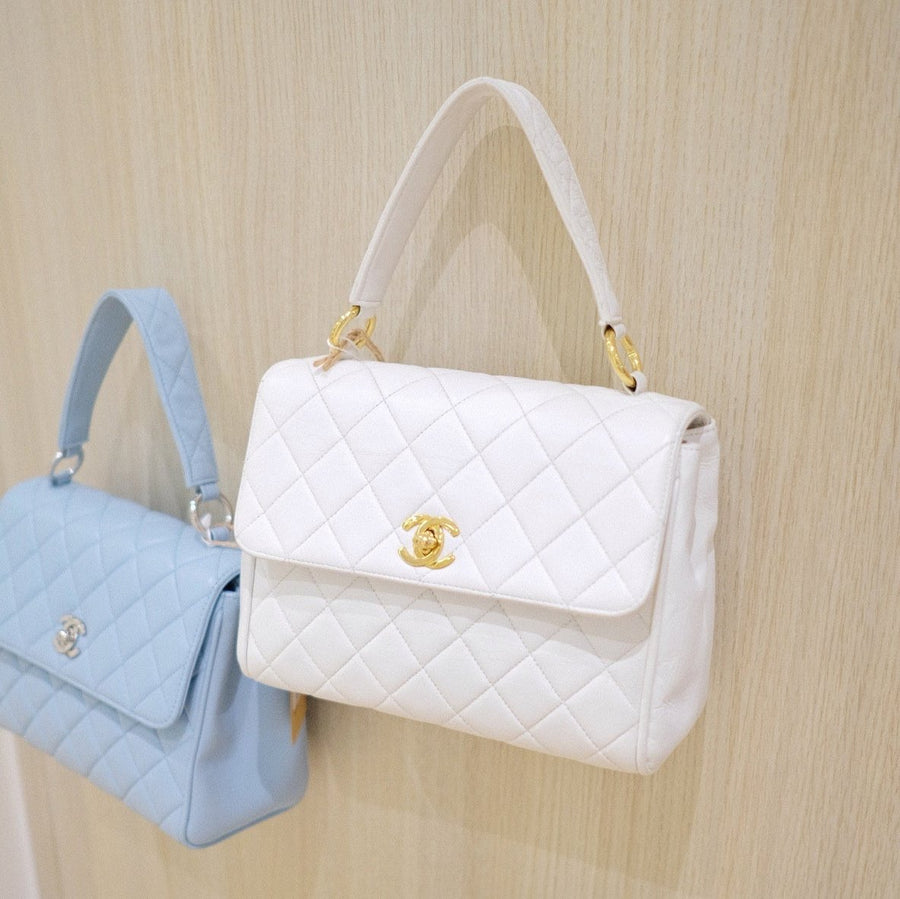 Chanel vintage kelly handbag(white)