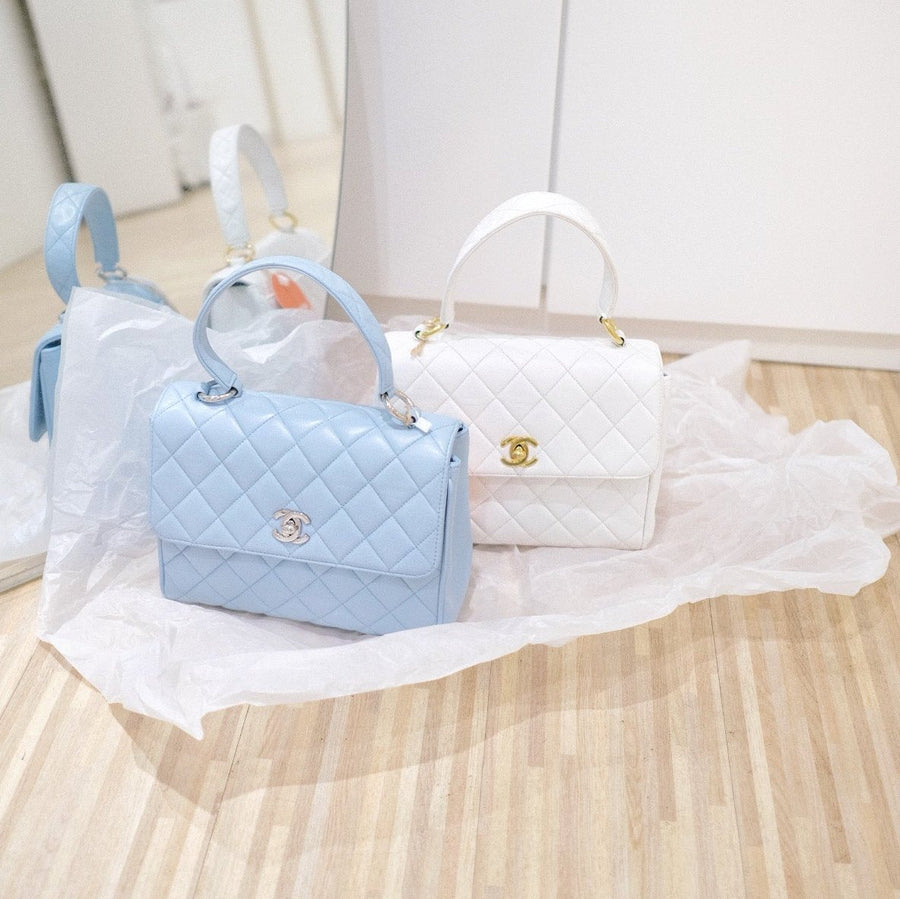 Chanel vintage kelly handbag(baby blue)