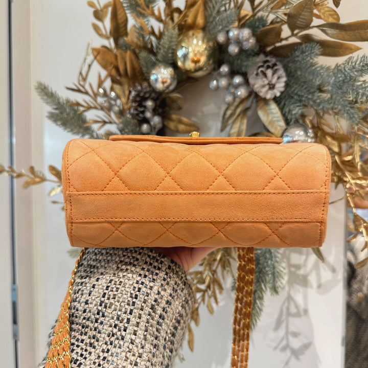Chanel vintage suede chain bag