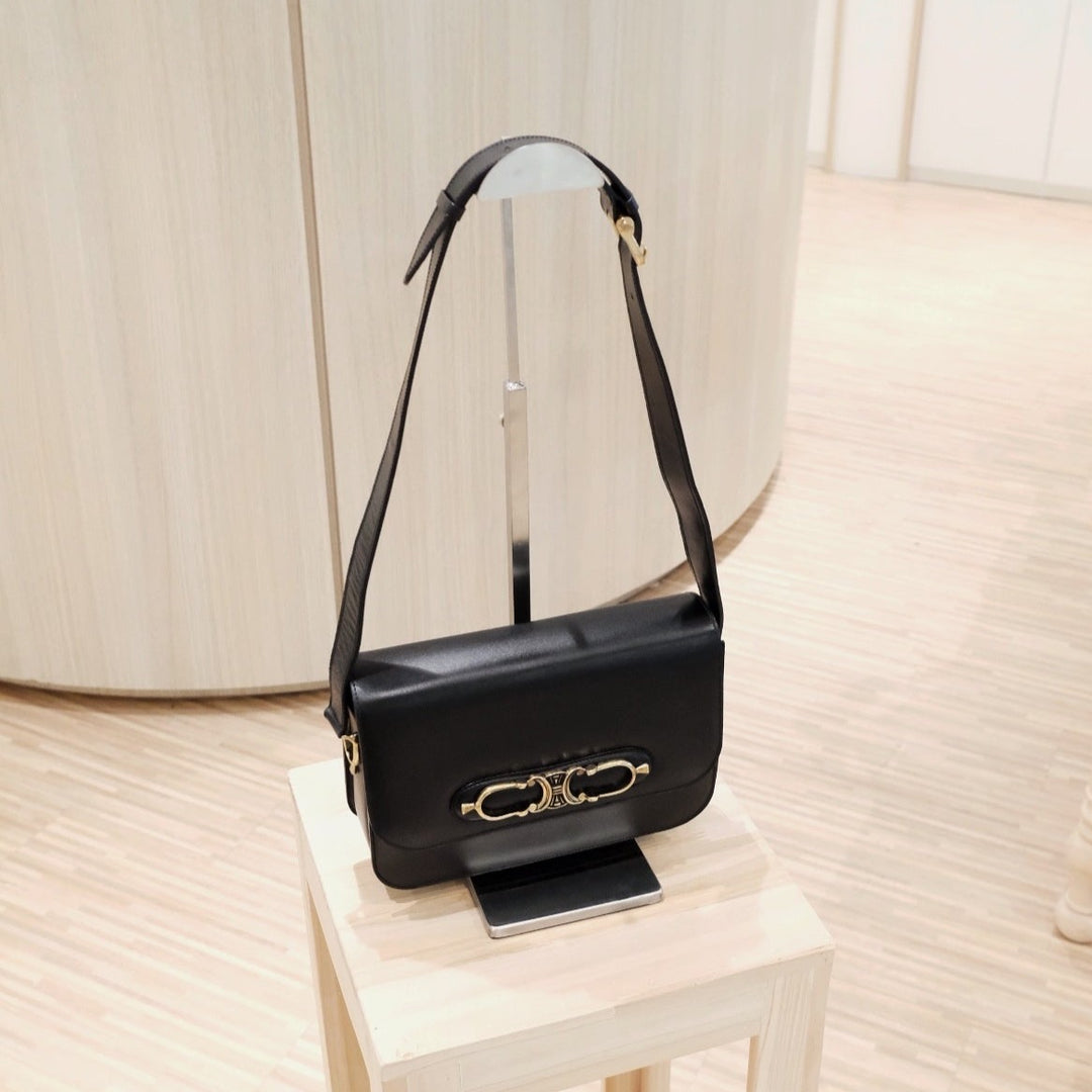 Celine vintage medium triomphe box shoulder bag