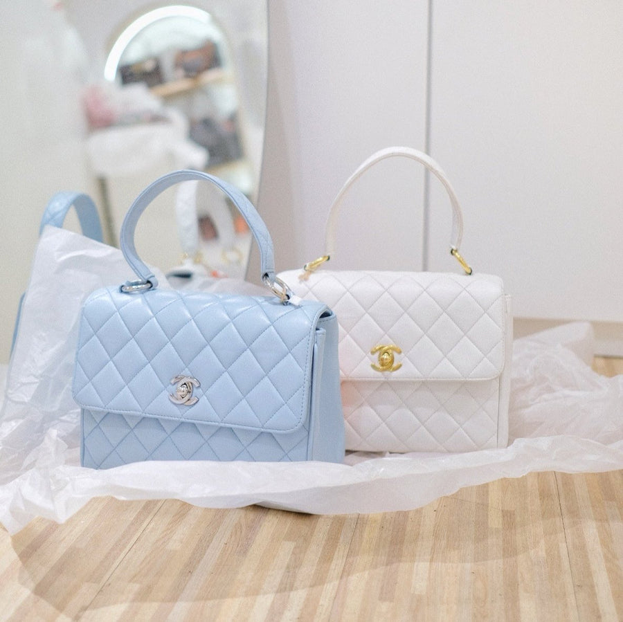 Chanel vintage kelly handbag(baby blue)