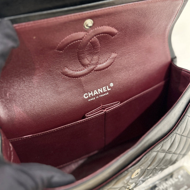 Chanel Lambskin Class Flap 25 （黑銀）