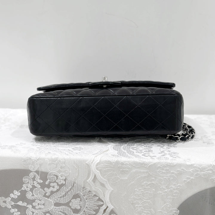 Chanel Lambskin Class Flap 25 （黑銀）