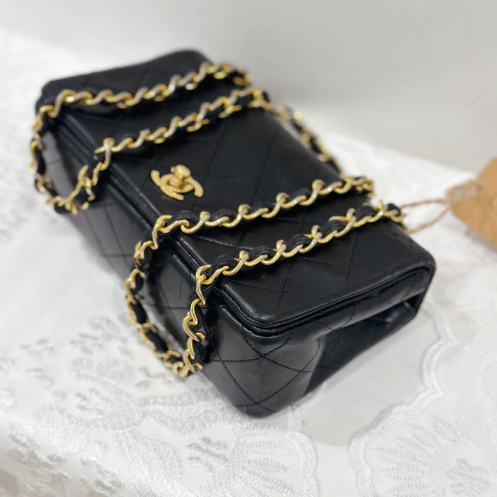 Chanel vintage lambskin quilted full flap bag