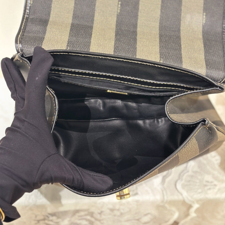 Fendi Pequin PVC Leather 2 Way Bag