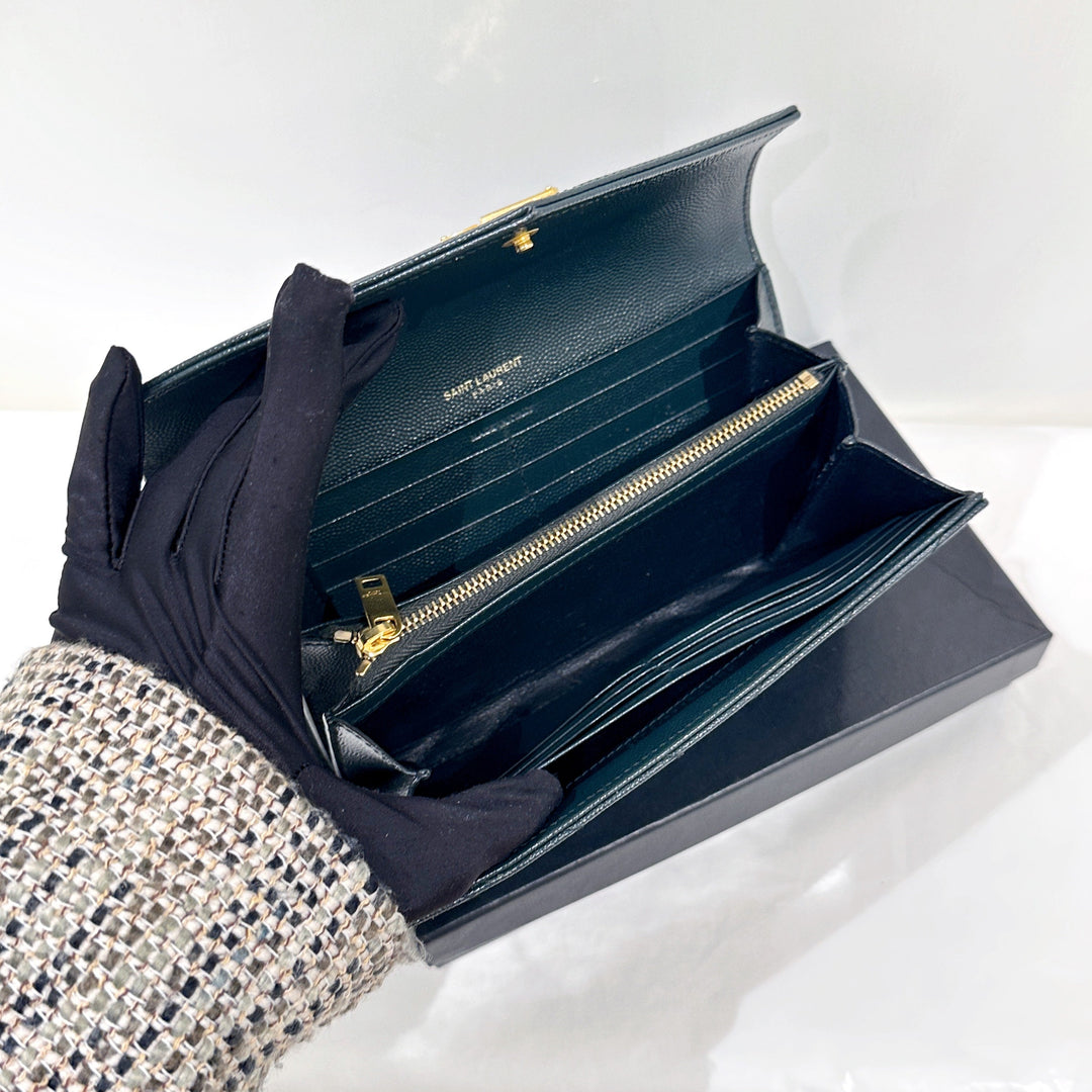 YSL long wallet （green）