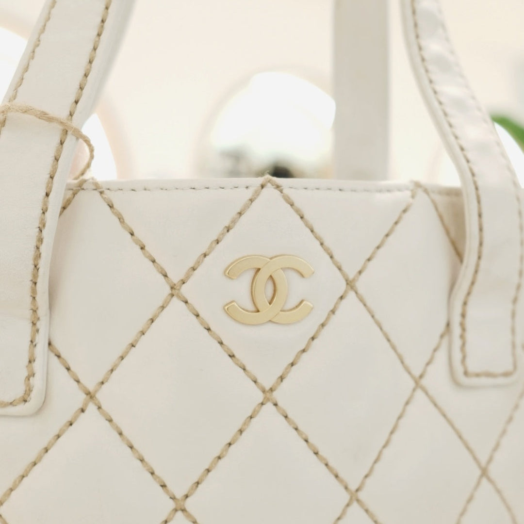Chanel vintage wild stitch cc tote bag