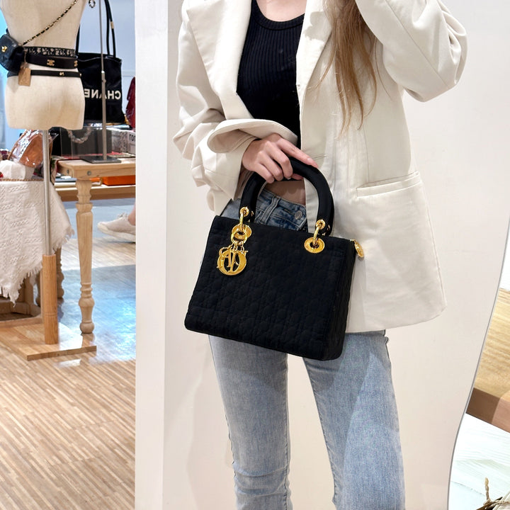 Lady dior vintage nylon handbag