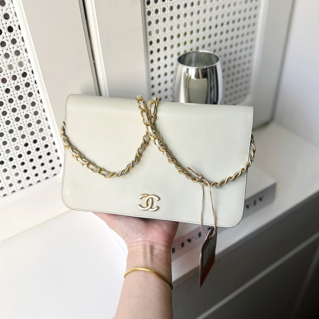 Chanel vintage box leather flap chain bag
