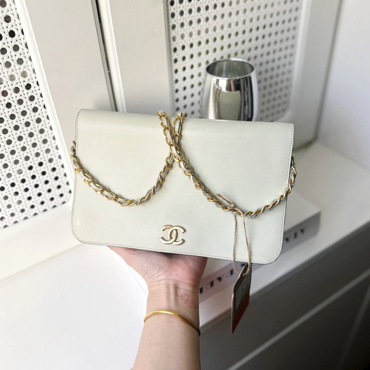 Chanel vintage box leather flap chain bag