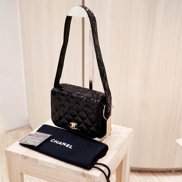 Chanel vintage patent leather kelly bag