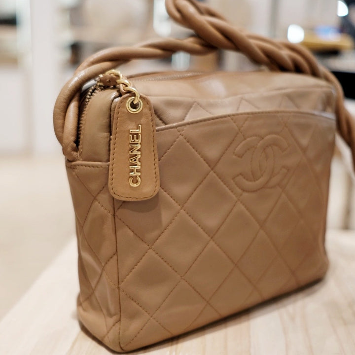 Chanel vintage lambskin matelasse shoulder bag
