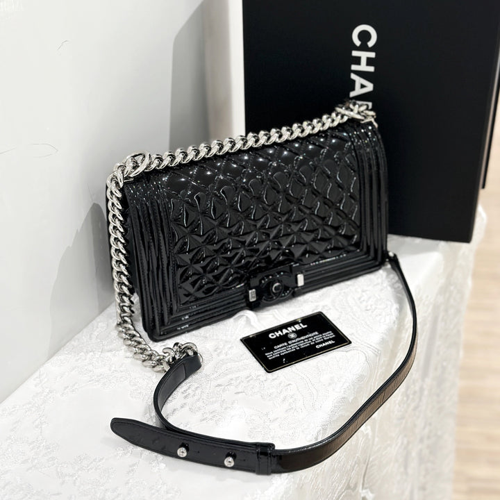 Chanel leboy patent leather bag