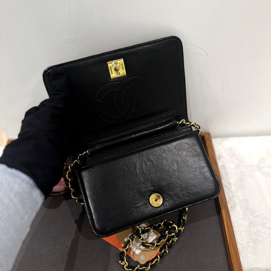 Chanel vintage lizard skin chain bag