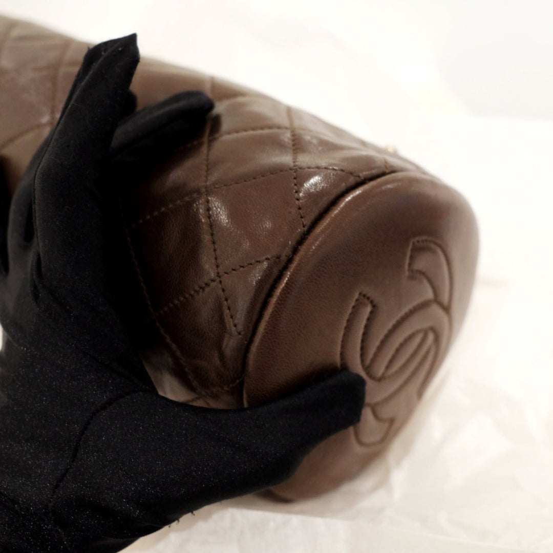 Chanel vintage quilted lambskin cylinder bag
