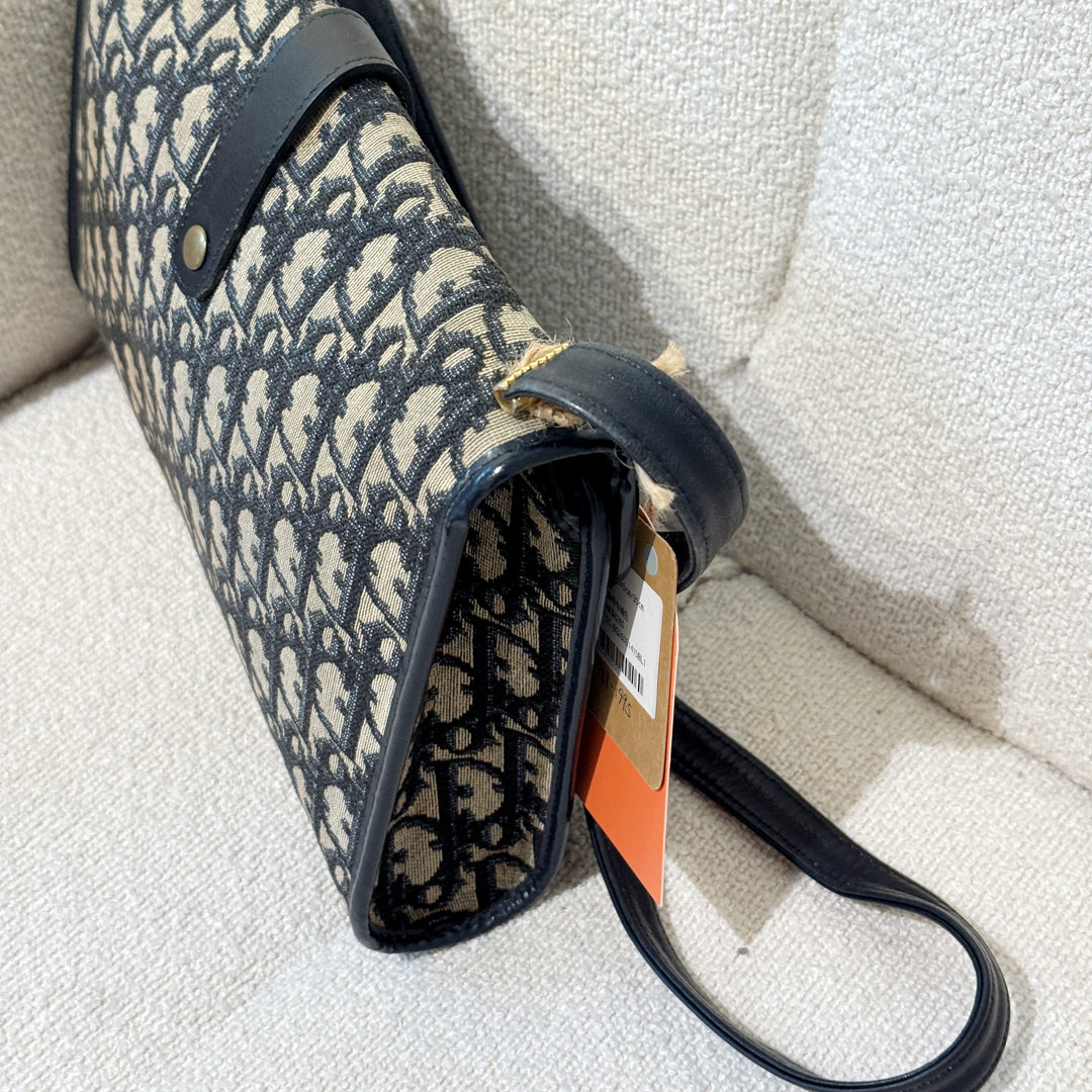 Vintage Christian Dior Trotter Oblique Flap Crossbody Bag