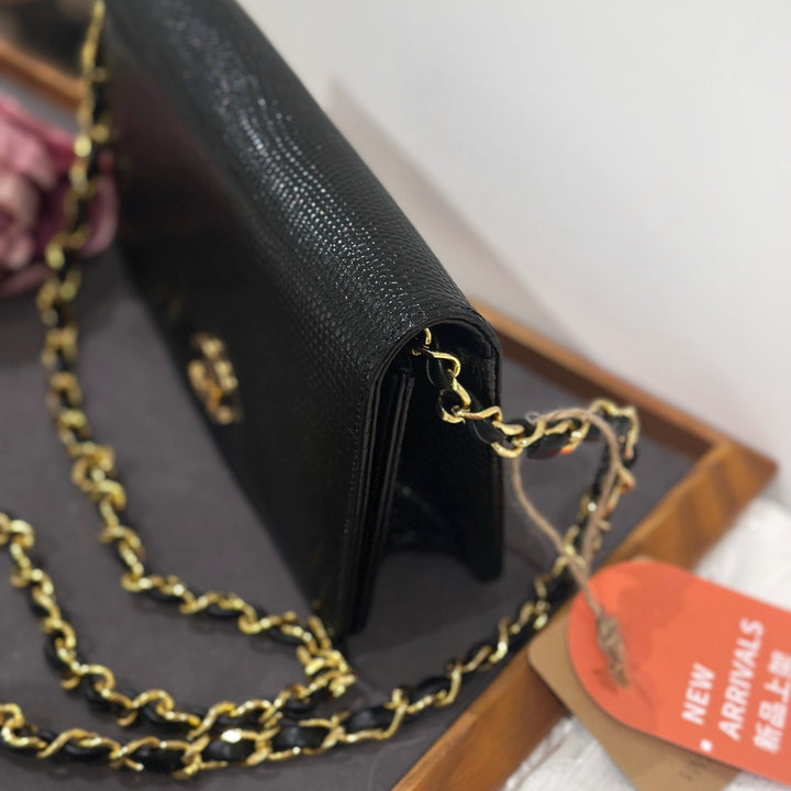 Chanel vintage lizard skin chain bag