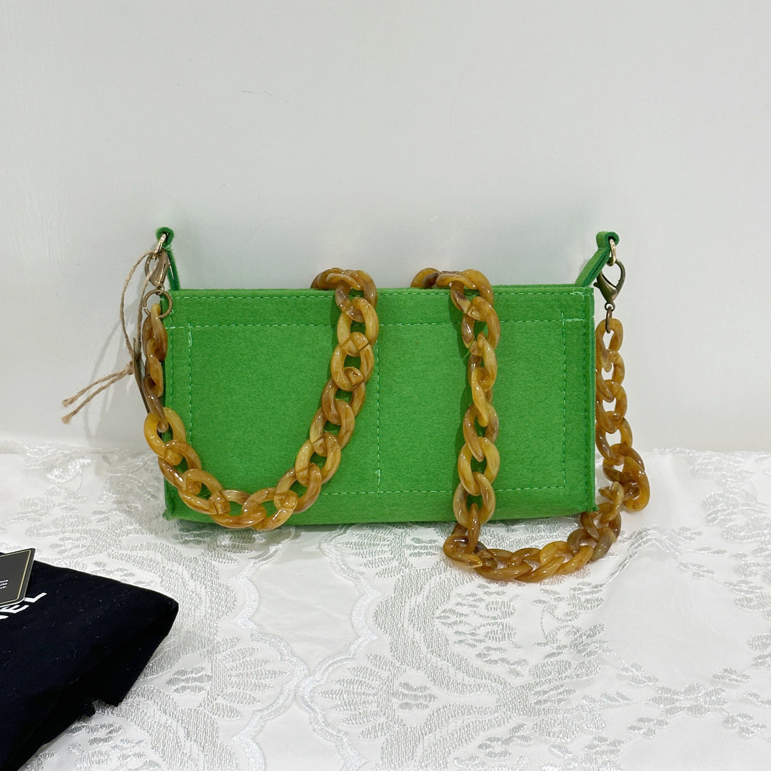 Chanel vintage suede clutch+chain