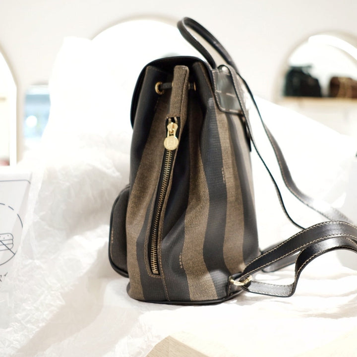 Fendi vintage pequin pvc flap backpack