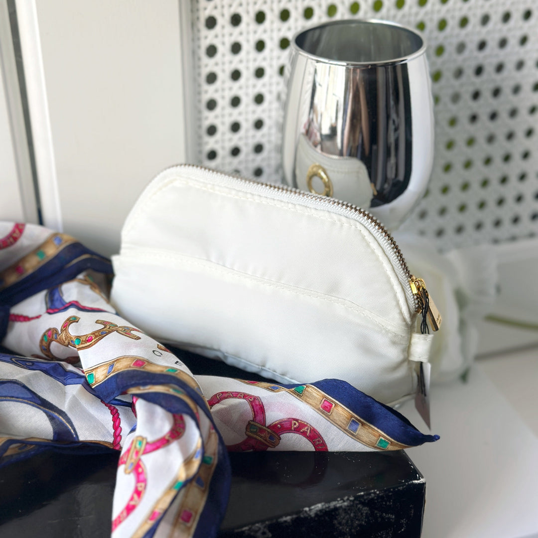 CELINE Ring Logos Mini Cosmetic Pouch + Scarf Set