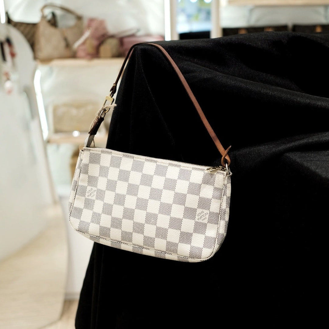 Louis Vuitton Vintage Damier Azur Pochette Bag