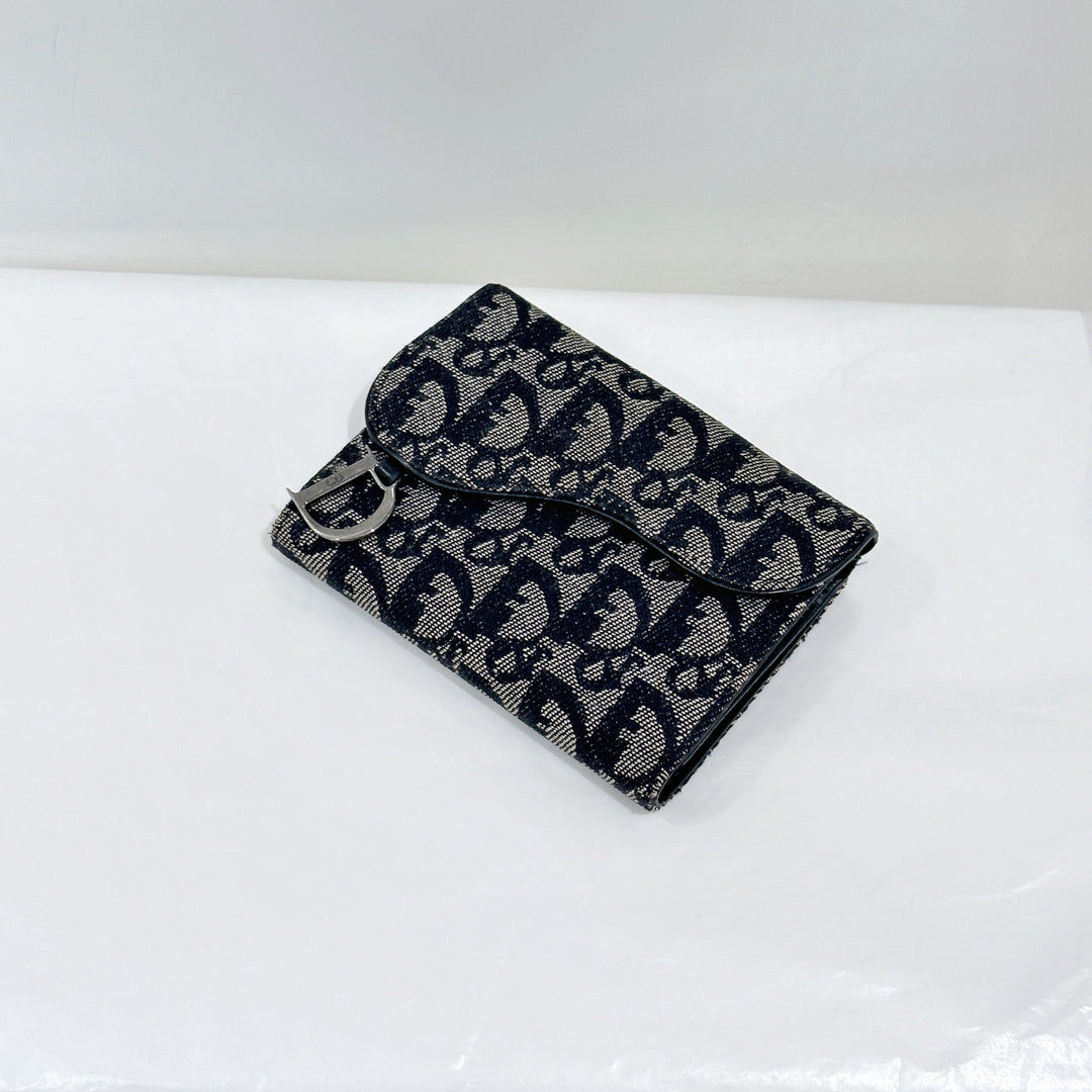 Dior Saddle Trotter Bi-fold Wallet Black