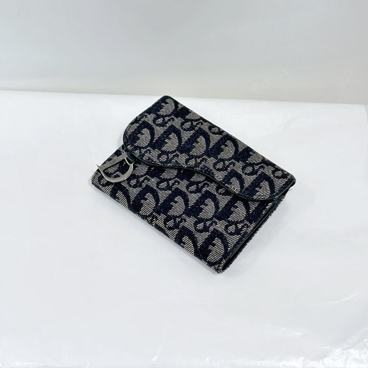 Dior Saddle Trotter Bi-fold Wallet Black